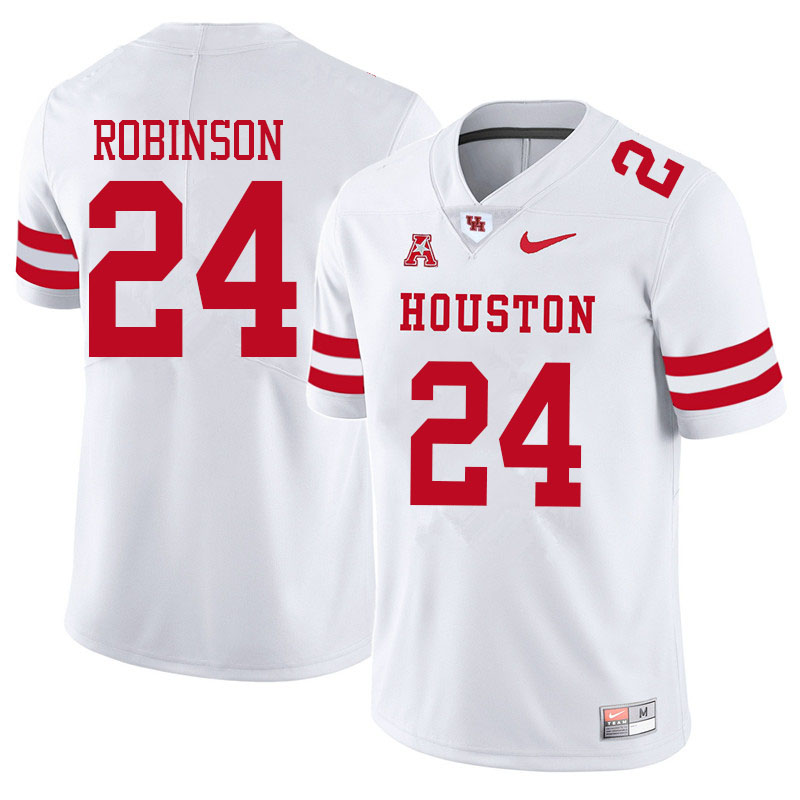 Men #24 Malik Robinson Houston Cougars College Football Jerseys Sale-White